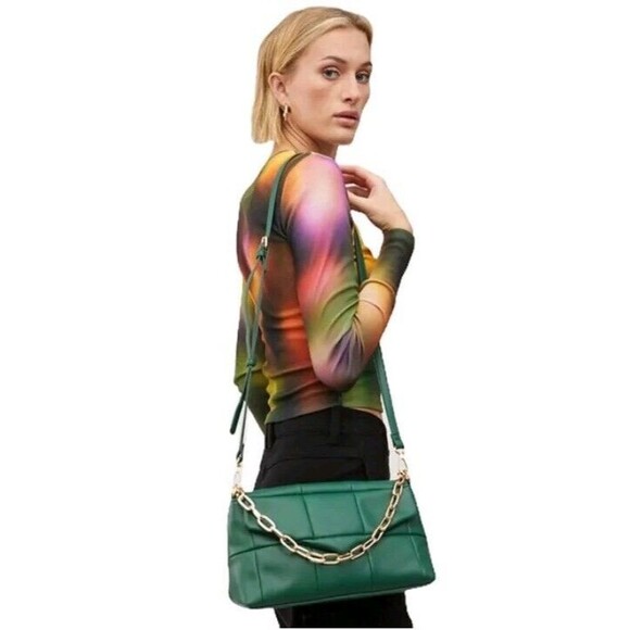 Urban expressions handbag crossbody Green Botton Up Sz Small Claudine Purse New - Picture 2 of 16